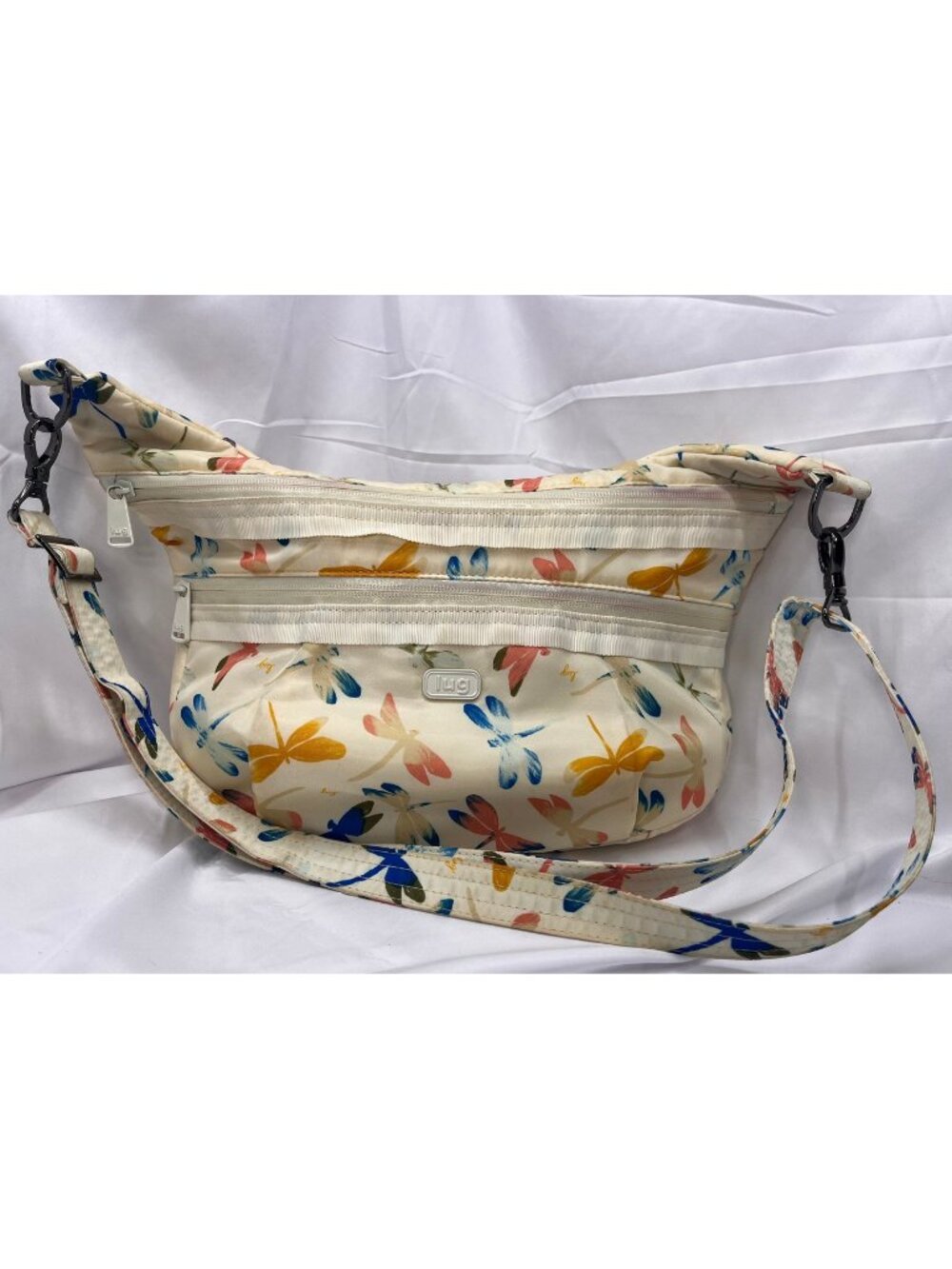 Lug Hippy Dragonfly Crossbody Bag RFID Floral Multicolor Adjustable Strap